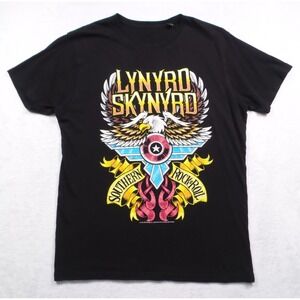 Lynyrd Skynyrd Shirt Mens Medium Black Souther Rock & Roll Short Sleeve 2018